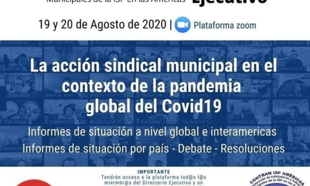 Reunión del Directorio Ejecutivo de CONTRAM ISP AMERICAS 19 y 20 de Agosto de 2020. Por medio de la aplicación Zoom.
