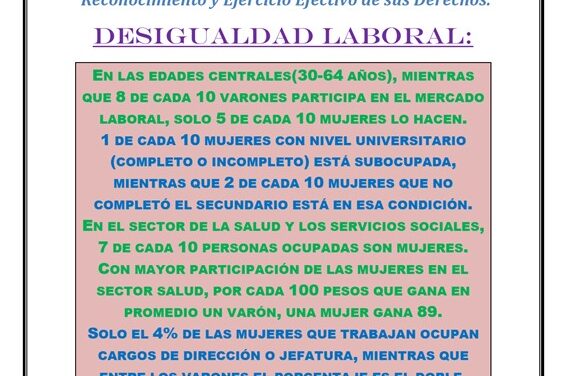 MUJERES: LAS DESIGUALDADES A SUPERAR.