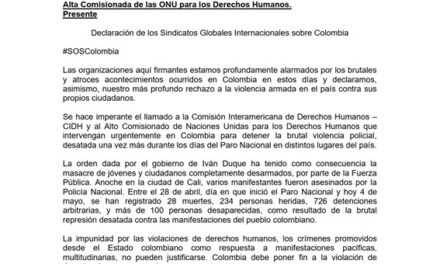 REPUDIO DE LA ISP y LA CONTRAM A LA REPRESION EN COLOMBIA.
