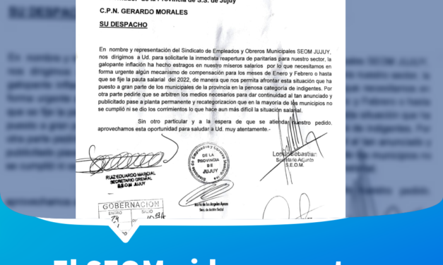 EL SEOM PIDE LA REAPERTURA DE PARITARIAS