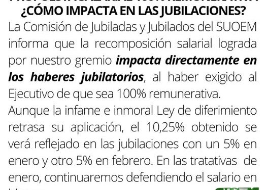 PROPUESTA SALARIAL 100% REMUNERATIVA ¿CÓMO IMPACTA EN LAS JUBILACIONES?
