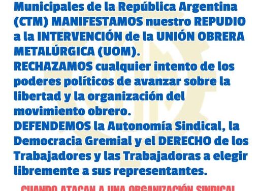 NO A LA INTERVENCIÓN DE LA UOM