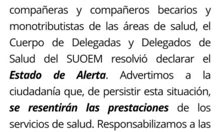 ESTADO DE ALERTA POR INCUMPLIMIENTOS SALARIALES