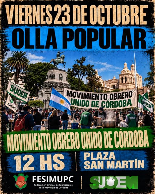 OLLA POPULAR | EL MOVIMIENTO OBRERO UNIDO DE CÓRDOBA CONTINÚA SU LUCHA SOLIDARIA